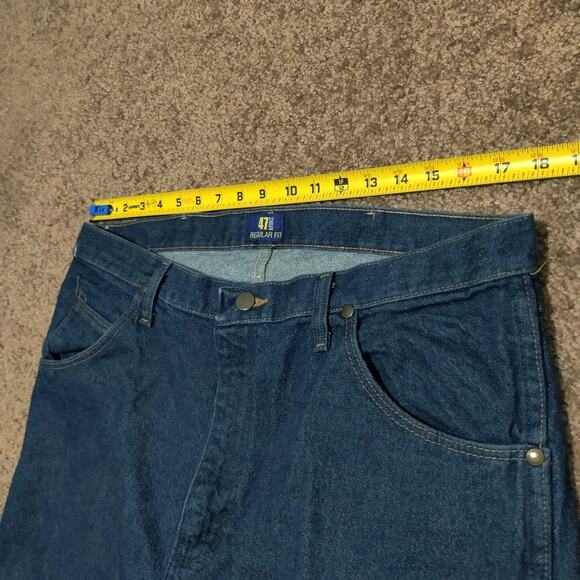 Wrangler Jeans 36 x 36 Mens Regular Fit 47MWZ PW Dark Wash Western Pants - Picture 6 of 9